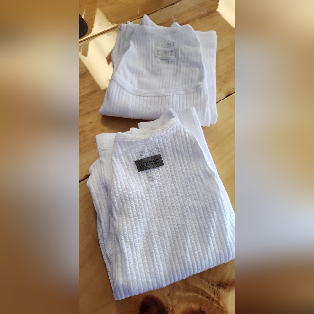 Men's Pack Of 2 Square Cut Tank Tops 100% Cotten